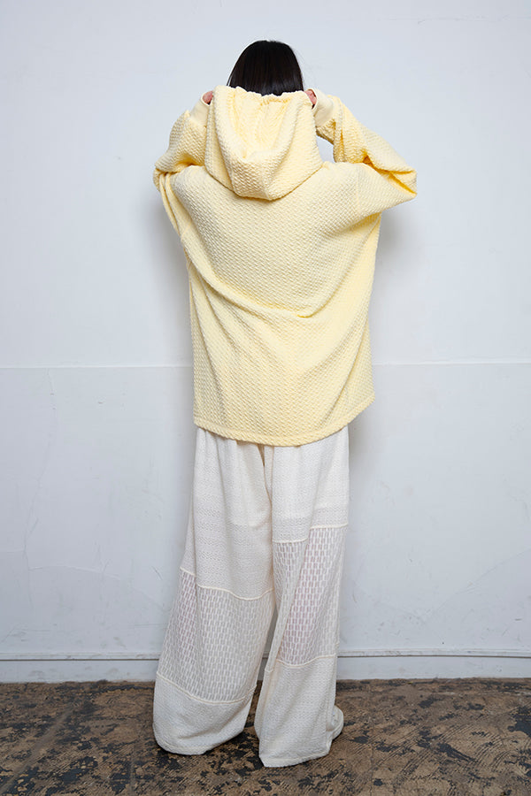 【Nora Lily】 Half-ZIP Hoodie(UNISEX)-Light YELLOW-224180085-31