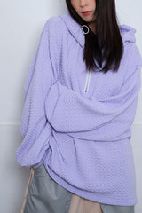 Nora Lily】 Half-ZIP Hoodie(UNISEX)-LAVENDER-224180085-85 – INTERPLAY