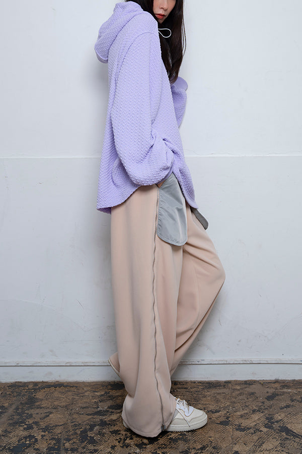 【Nora Lily】 Half-ZIP Hoodie(UNISEX)-LAVENDER-224180085-85