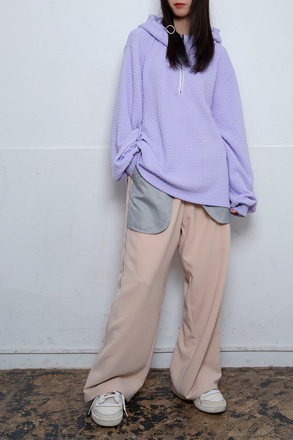 【Nora Lily】 Half-ZIP Hoodie(UNISEX)-LAVENDER-224180085-85