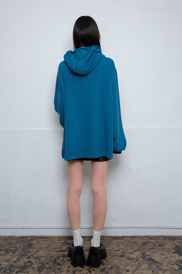 【Nora Lily】 Half-ZIP Hoodie(UNISEX)-Dusty BLUE-224180085-94