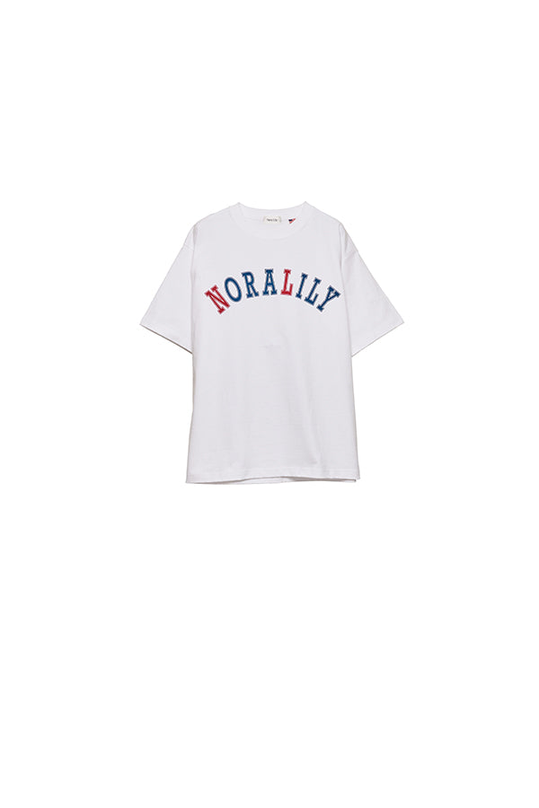 【Nora Lily】NL College Logo T-Shirt(UNISEX)-WHITE-224320006-01L