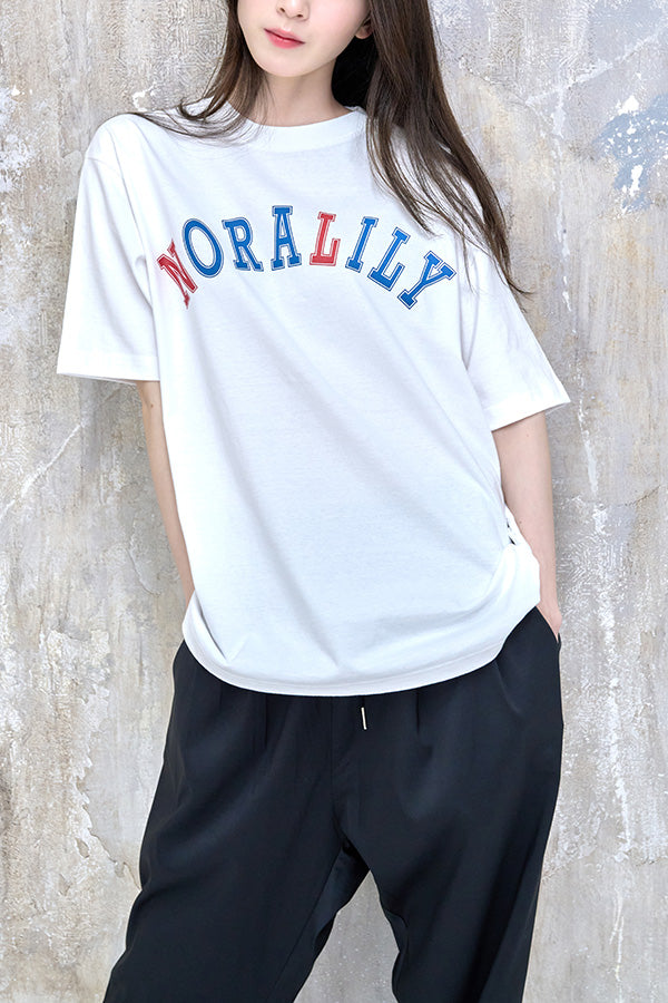 【Nora Lily】NL College Logo T-Shirt(UNISEX)-WHITE-224320006-01L