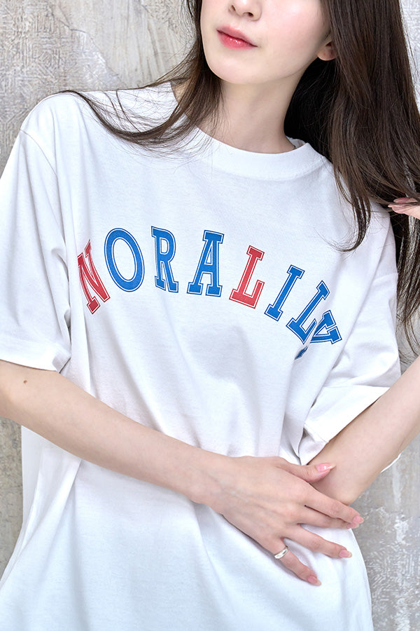 【Nora Lily】NL College Logo T-Shirt(UNISEX)-WHITE-224320006-01L