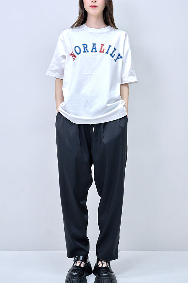 【Nora Lily】NL College Logo T-Shirt(UNISEX)-WHITE-224320006-01L