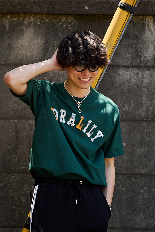 【Nora Lily】NL College Logo T-Shirt(UNISEX)-GREEN-224320006-22L