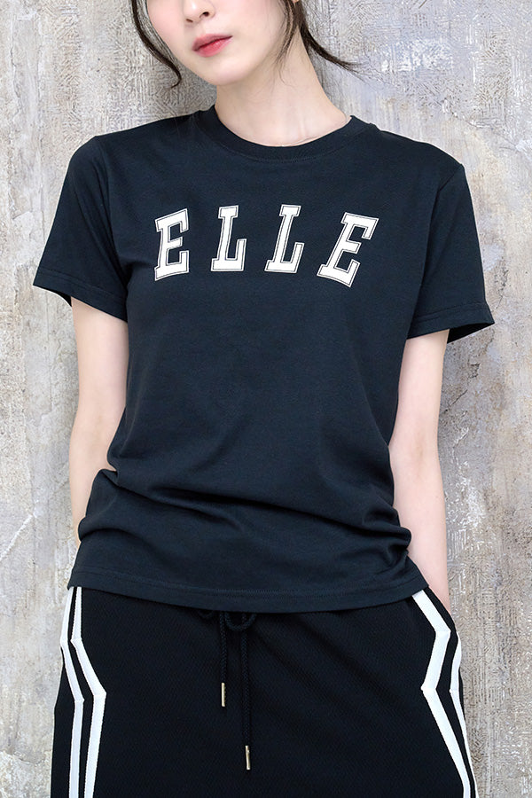 【Nora Lily elle】NL elle College Logo T-Shirt-Dark GREY-224320007-13S