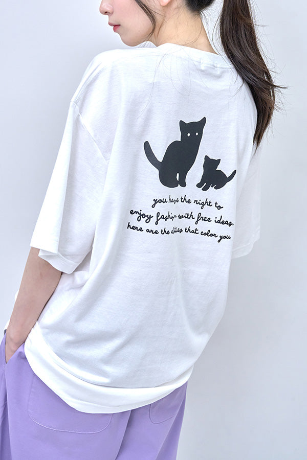 【Nora Lily】Cat Parent and Child T-Shirt(UNISEX)-WHITE-224320008-01L