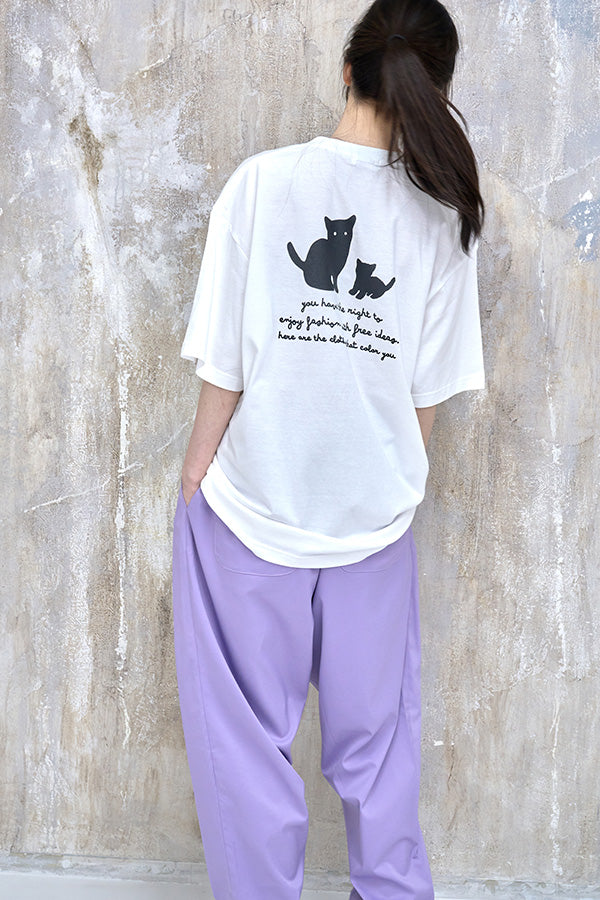 【Nora Lily】Cat Parent and Child T-Shirt(UNISEX)-WHITE-224320008-01L