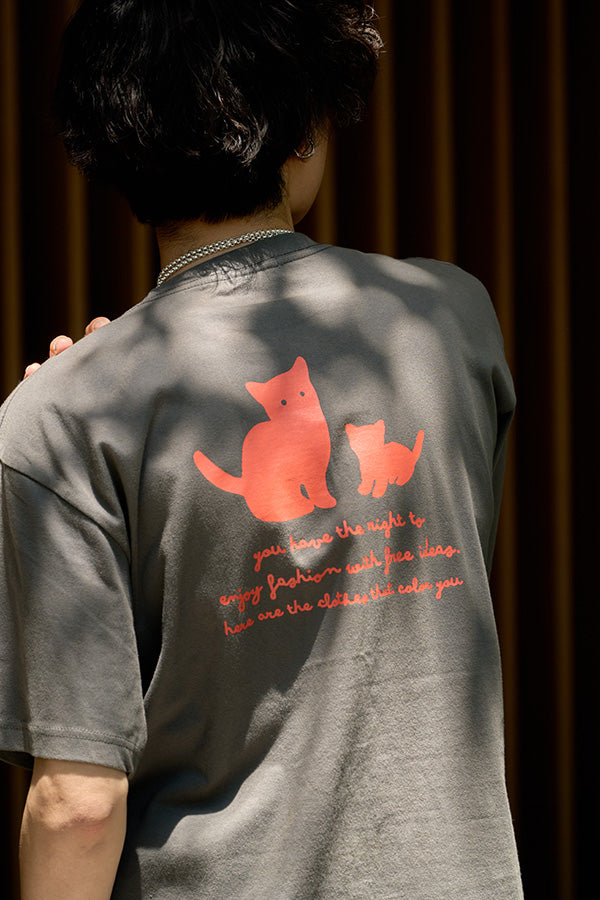 【Nora Lily】Cat Parent and Child T-Shirt(UNISEX)-slategrey-224320008-19L
