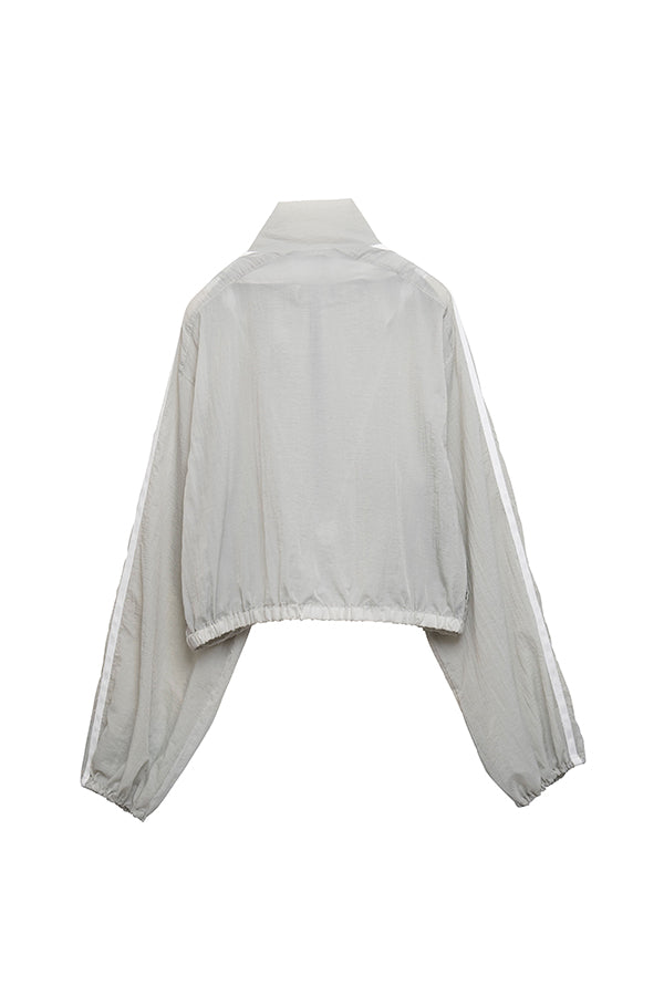 【Nora Lily elle】 Short length Sheer Track Jacket(Women)-GREY-224342077-11