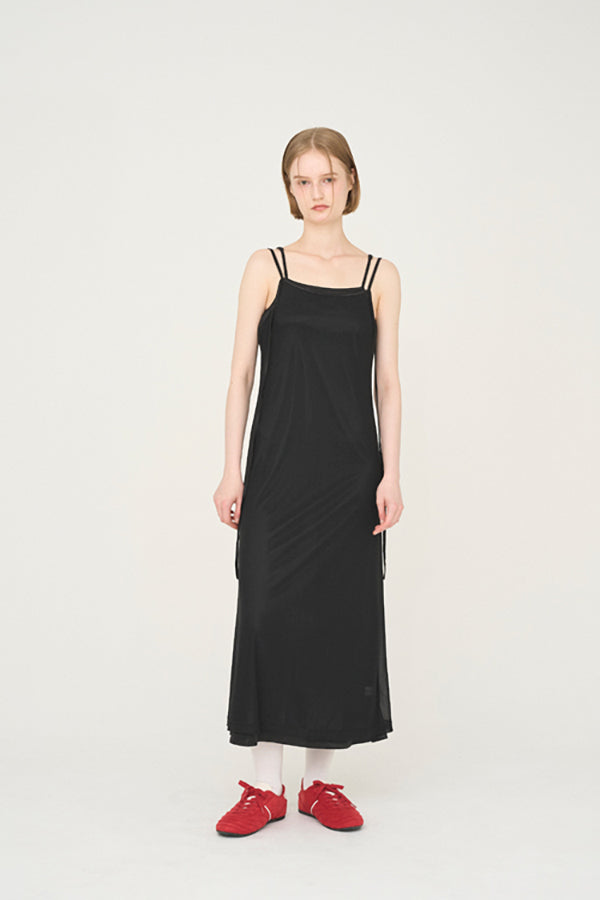 【Nora Lily】「elle」Tie dyeing sheer dress-Black x Black-224350026-19F