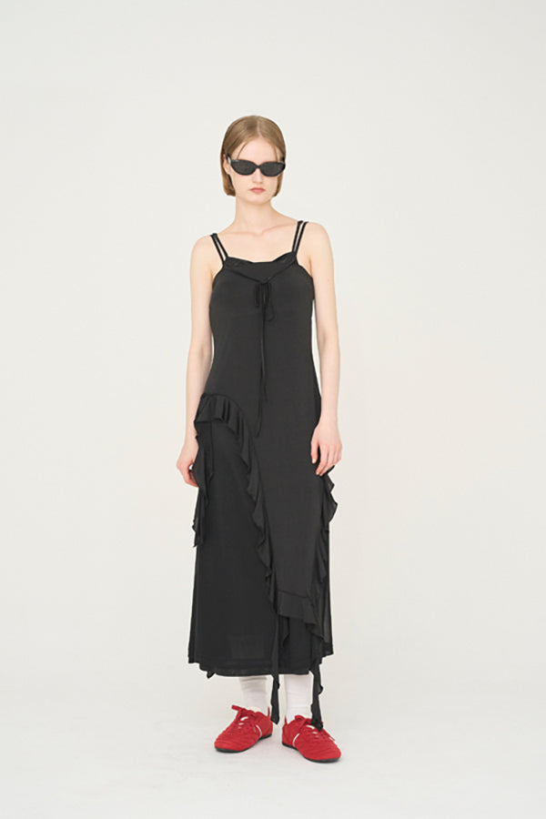 【Nora Lily】「elle」Tie dyeing sheer dress-Black x Black-224350026-19F