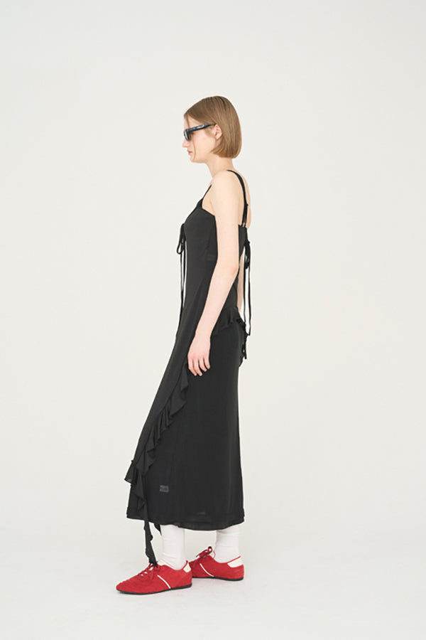 【Nora Lily】「elle」Tie dyeing sheer dress-Black x Black-224350026-19F