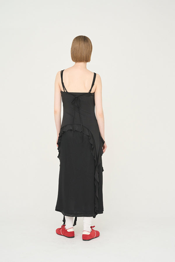 【Nora Lily】「elle」Tie dyeing sheer dress-Black x Black-224350026-19F