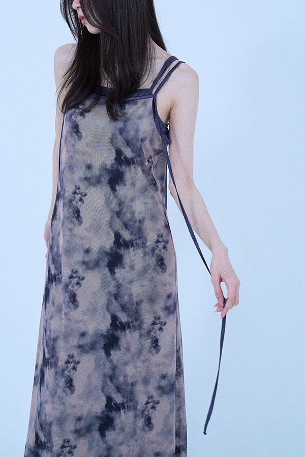 ご予約商品：【Nora Lily elle】 Tie dyeing sheer dress(Women)-BEIGE-224350026-52