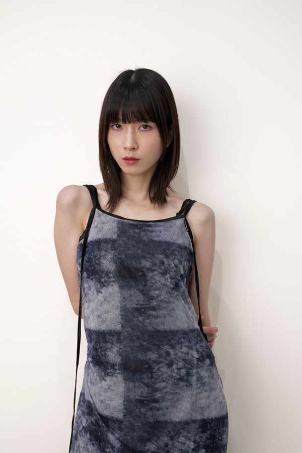 【Nora Lily】「elle」Tie dyeing sheer dress-Black Tie Dye-224350026-18F