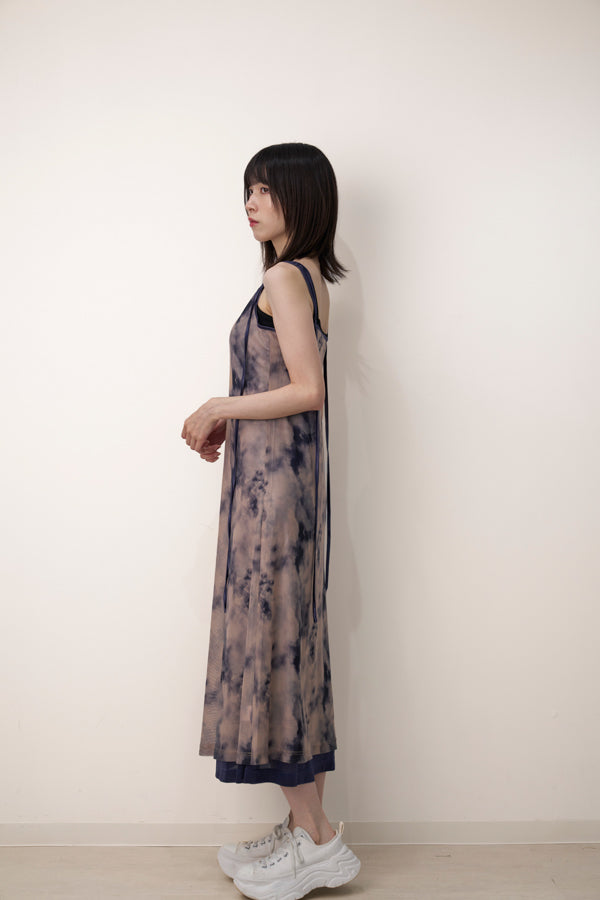 【Nora Lily】「elle」Tie dyeing sheer dress-Beige Tie Dye-224350026-52F