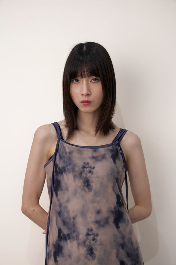 【Nora Lily】「elle」Tie dyeing sheer dress-Beige Tie Dye-224350026-52F