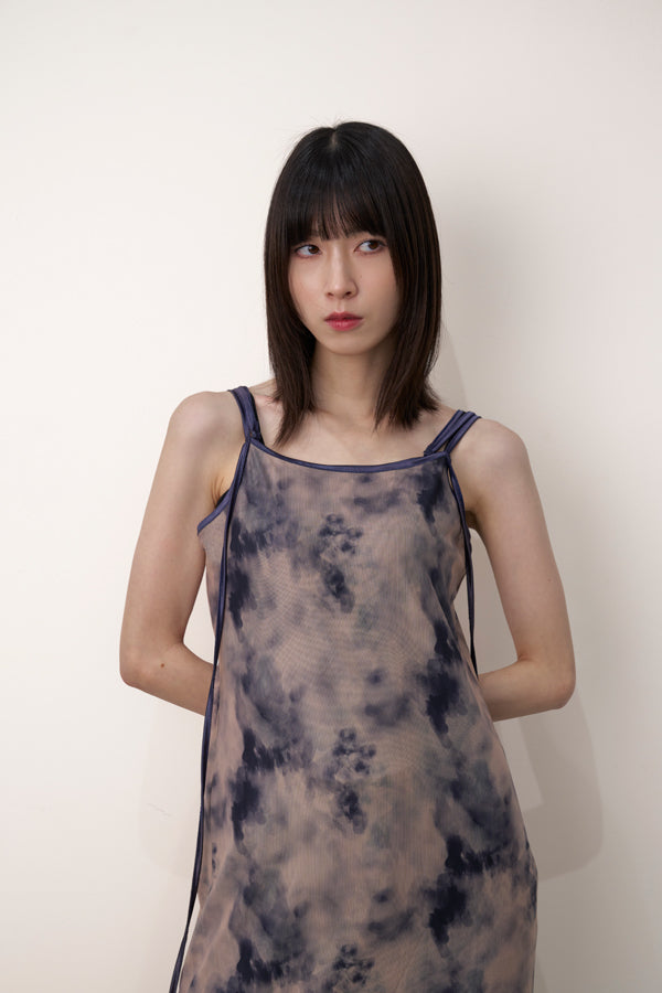 【Nora Lily】「elle」Tie dyeing sheer dress-Beige Tie Dye-224350026-52F