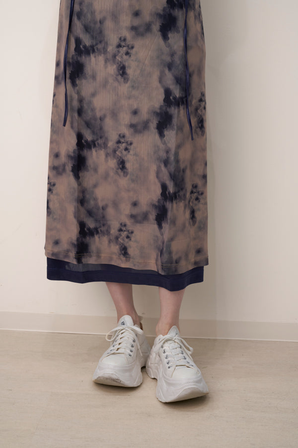 【Nora Lily】「elle」Tie dyeing sheer dress-Beige Tie Dye-224350026-52F
