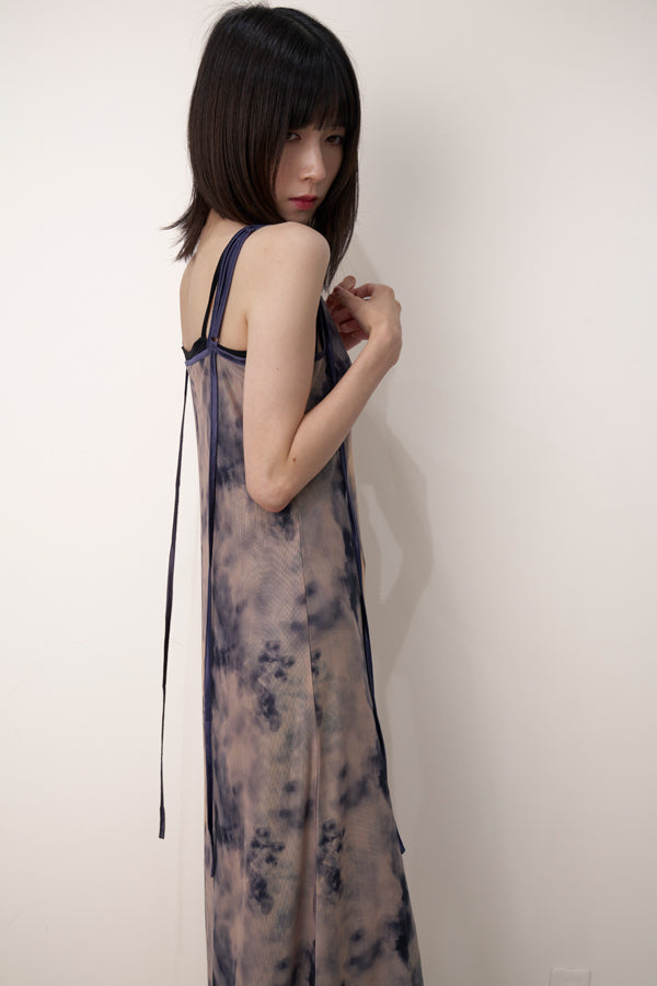 【Nora Lily】「elle」Tie dyeing sheer dress-Beige Tie Dye-224350026-52F