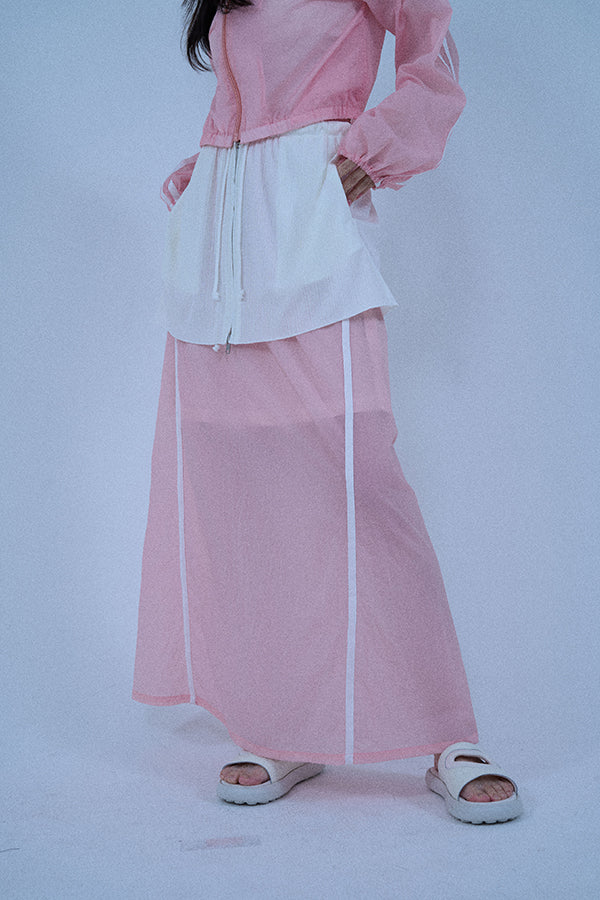 【Nora Lily elle】 Sheer Track Skirt(Women)-PINK-224360050-71