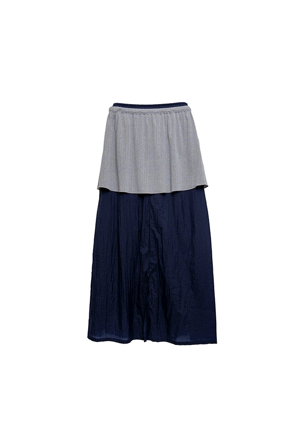 【Nora Lily elle】 Sheer Track Skirt(Women)-NAVY-224360050-93