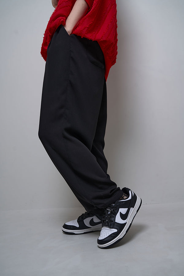 【Nora Lily】2Tuck Wide Relax Pants(UNISEX)-BLACK-224360052-19