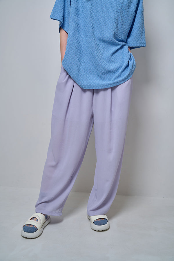 【Nora Lily】2Tuck Wide Relax Pants(UNISEX)-Light PURPLE-224360052-81