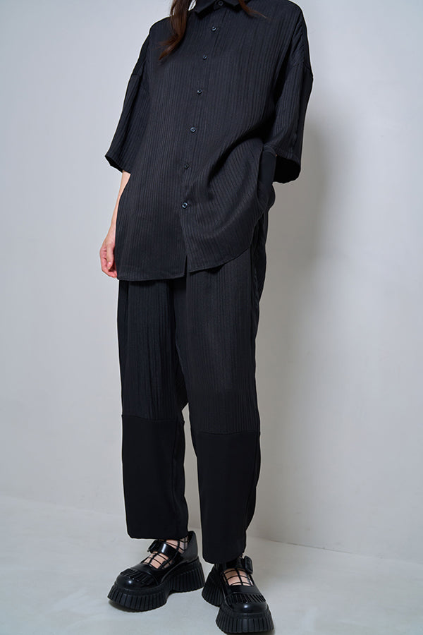 【Nora Lily】Sheer Layered Pants(UNISEX)-BLACK-224360054-19