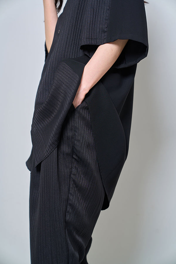 【Nora Lily】Sheer Layered Pants(UNISEX)-BLACK-224360054-19