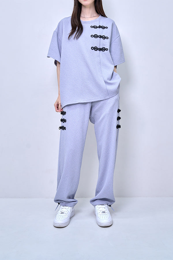 【Nora Lily】Melange China Straight Pants(UNISEX)-Light GREY-224360055-11