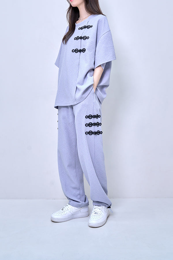 【Nora Lily】Melange China Straight Pants(UNISEX)-Light GREY-224360055-11