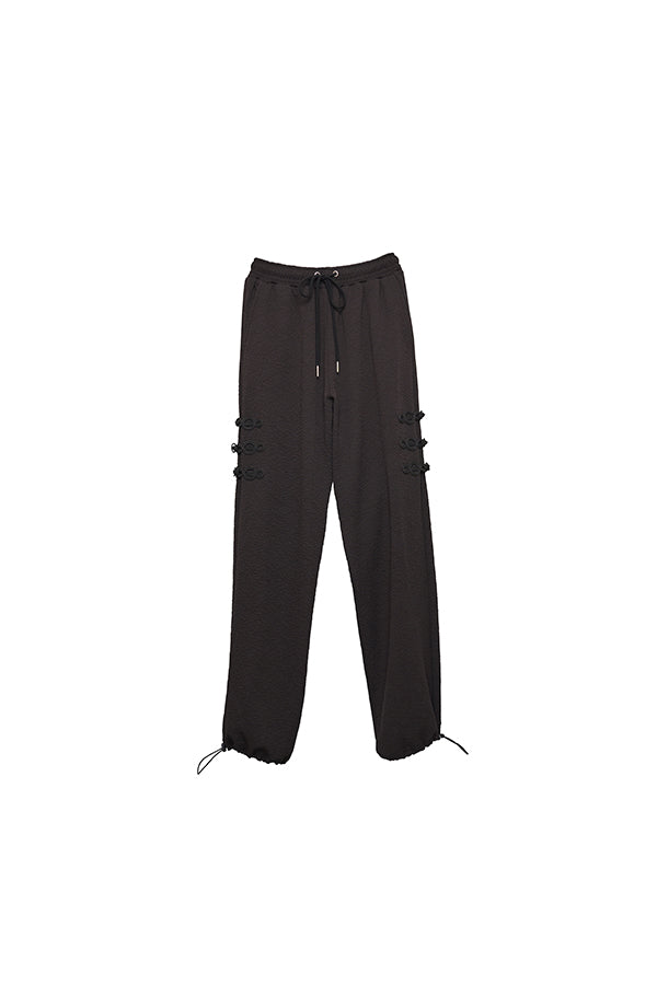 【Nora Lily】Melange China Straight Pants(UNISEX)-BLACK-224360055-19