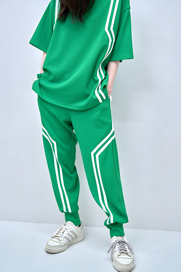 【Nora Lily】Shift Line Track Pants(UNISEX)-GREEN-224360056-22F