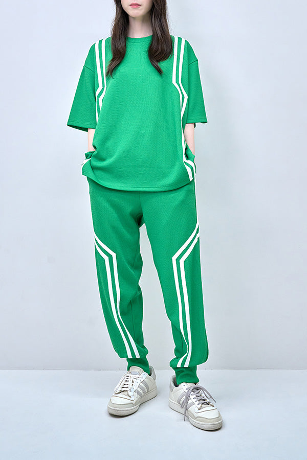 【Nora Lily】Shift Line Track Pants(UNISEX)-GREEN-224360056-22F