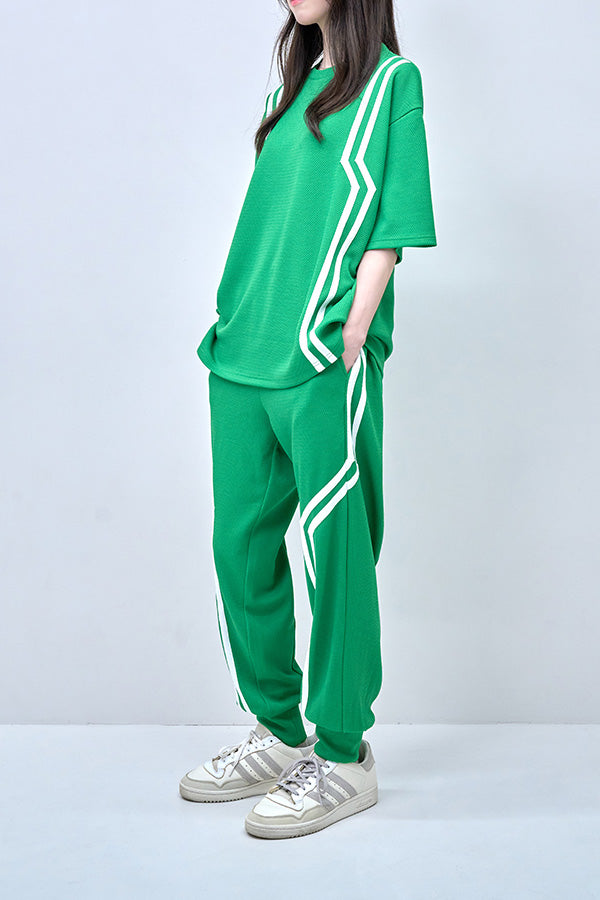 【Nora Lily】Shift Line Track Pants(UNISEX)-GREEN-224360056-22F