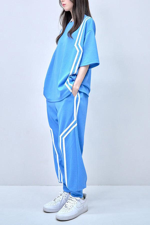 【Nora Lily】Shift Line Track Pants(UNISEX)-BLUE-224360056-92F