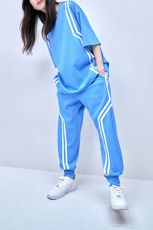 【Nora Lily】Shift Line Track Pants(UNISEX)-BLUE-224360056-92F