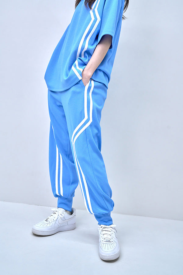 【Nora Lily】Shift Line Track Pants(UNISEX)-BLUE-224360056-92F