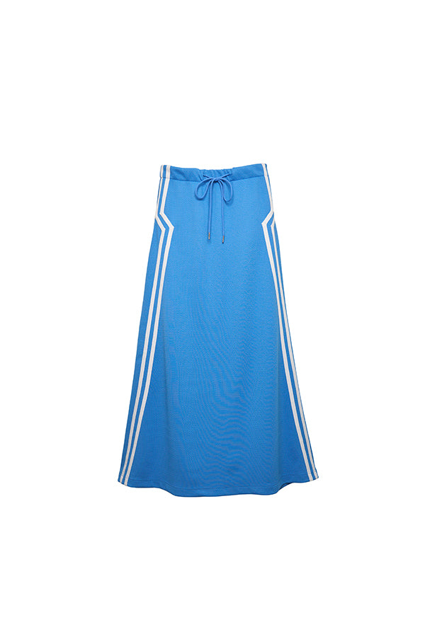 【Nora Lily】Shift Line Track Long Skirt-BLUE-224360057-92F