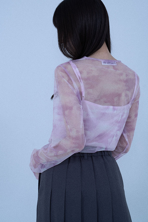 【Nora Lily elle】 Tie dyeing sheer Top(Women)-Light PURPLE-224380086-81