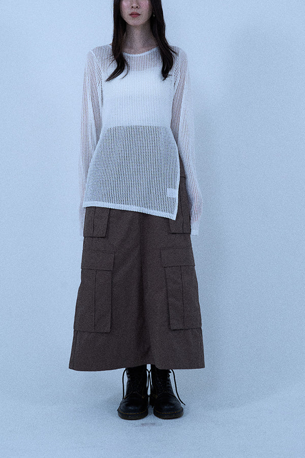 【Nora Lily elle】 Braid Sheer Pullover(Women)-WHITE-224380088-01