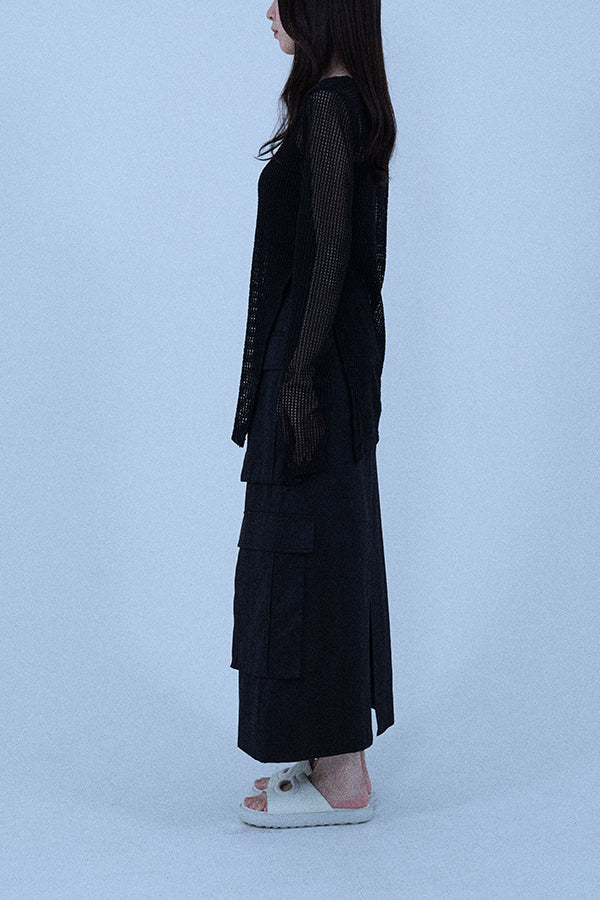 【Nora Lily elle】 Braid Sheer Pullover(Women)-BLACK-224380088-19