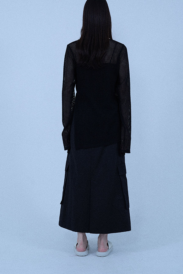 【Nora Lily elle】 Braid Sheer Pullover(Women)-BLACK-224380088-19