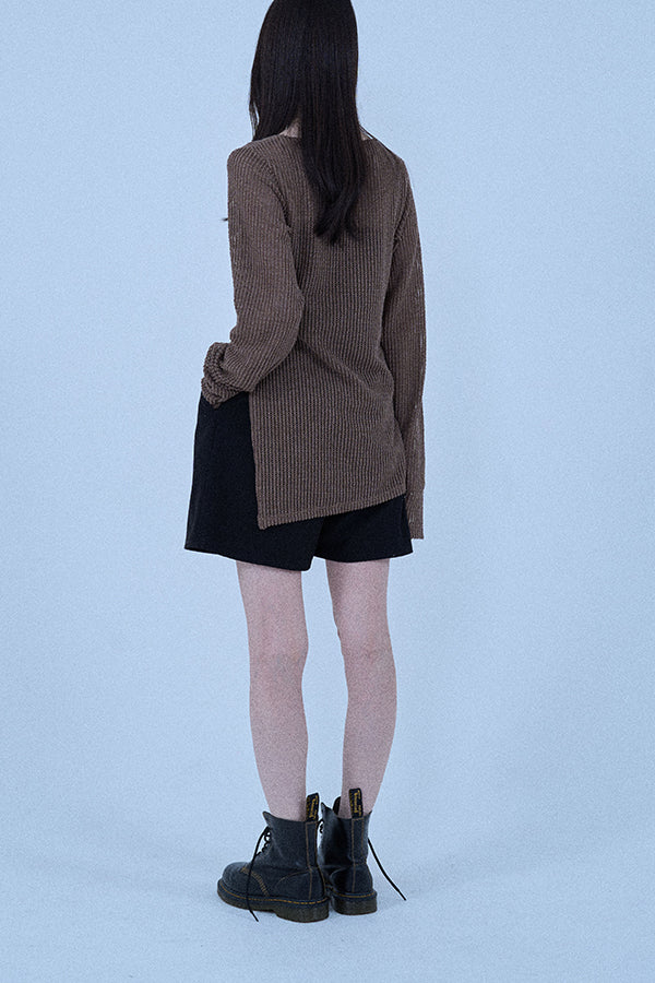 【Nora Lily elle】 Braid Sheer Pullover(Women)-Dark BROWN-224380088-45