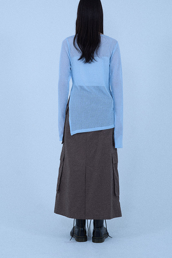 【Nora Lily elle】 Braid Sheer Pullover(Women)-SAX-224380088-90