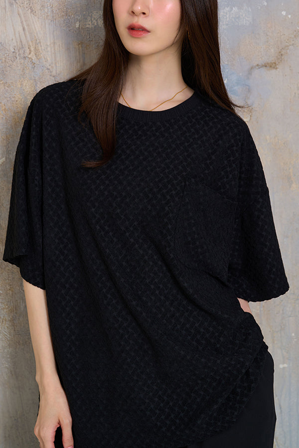 【Nora Lily】Sheer Pattern Pullover(UNISEX)-BLACK-224380090-19