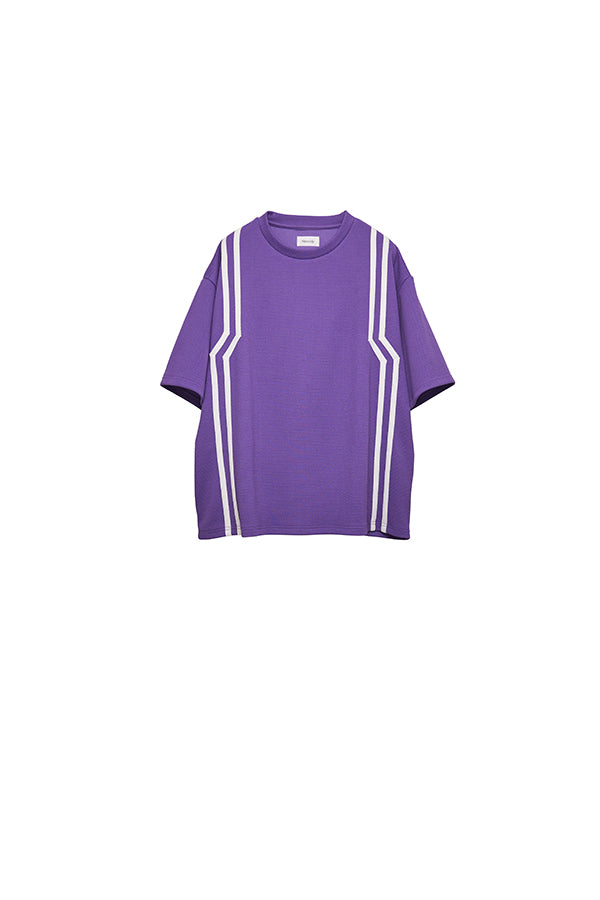 【Nora Lily】Shift Line Short Sleeve Track Top(UNISEX)-PURPLE-224380091-83F